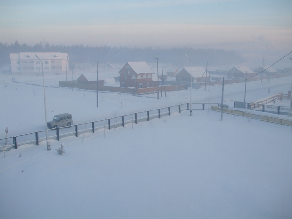 a snowy
                  Berdygestiakh in January