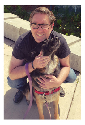 josh snodgrass and adorable puppy